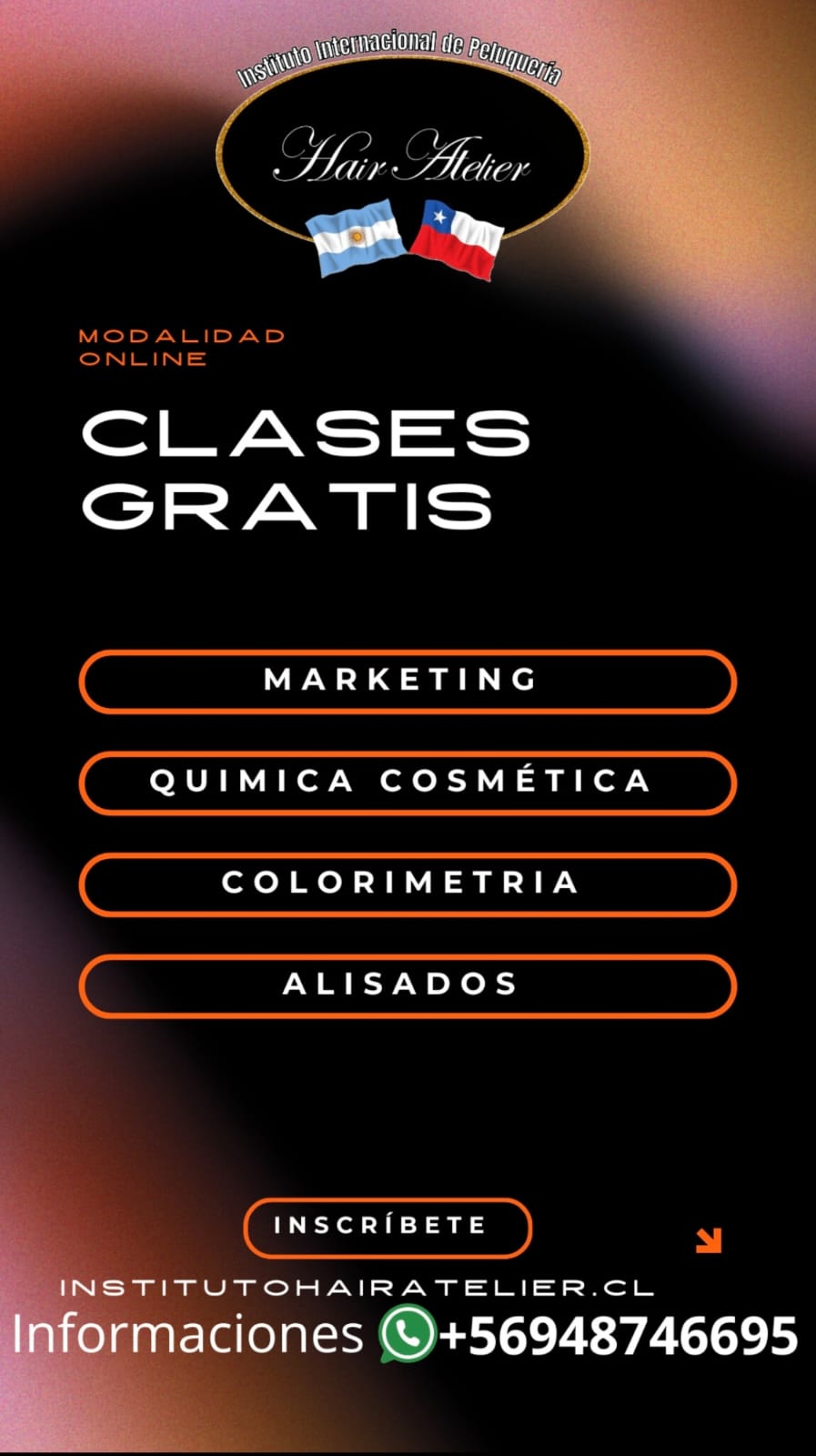 Clases Gratis Instituto Hair Atelier Santiago - Prueba Cursos de Belleza